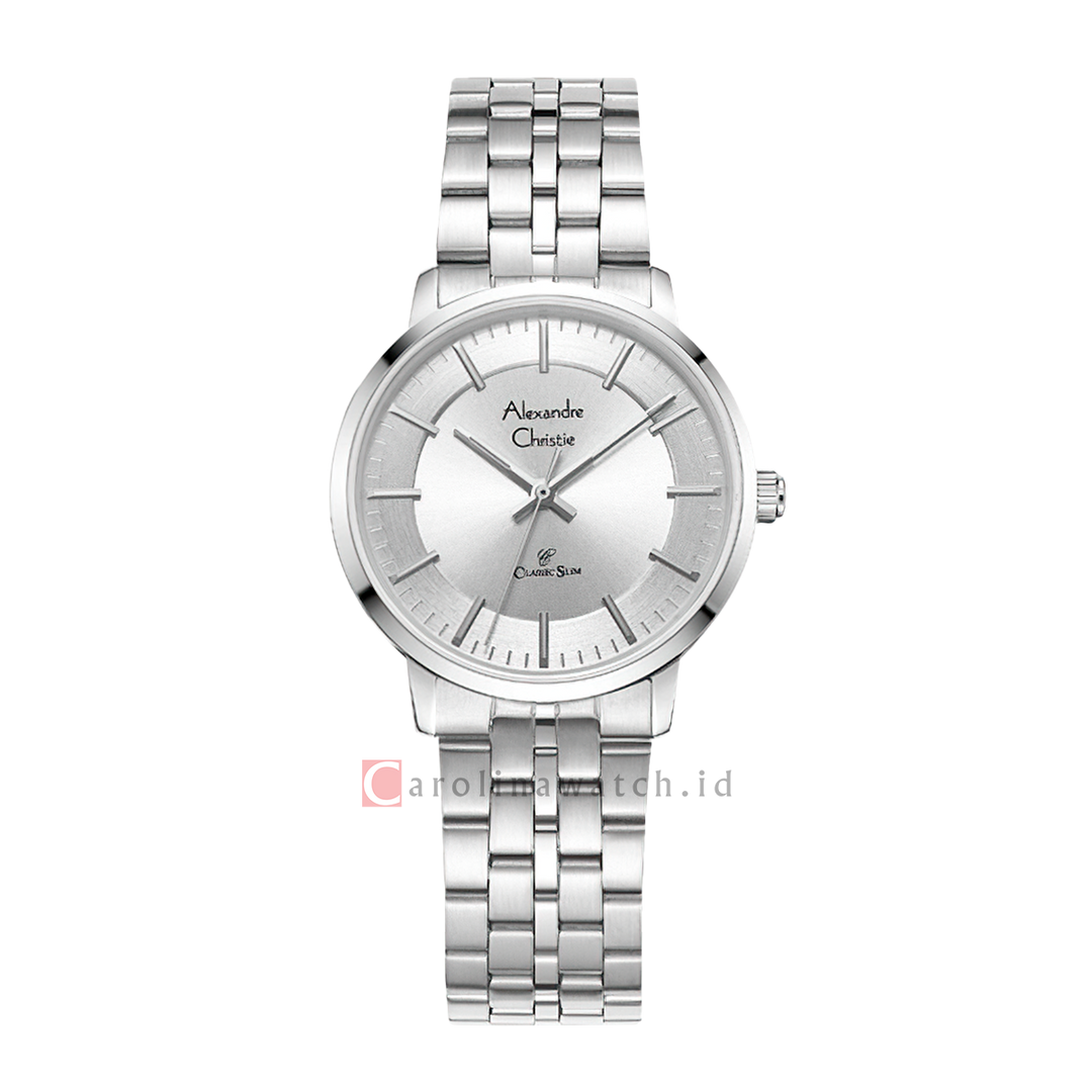 Jam Tangan Alexandre Christie Classic Slim AC 8692 LHBSSSL Women Silver Dial Stainless Steel Strap