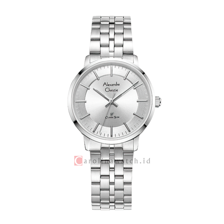 Jam Tangan Alexandre Christie Classic Slim AC 8692 LHBSSSL Women Silver Dial Stainless Steel Strap