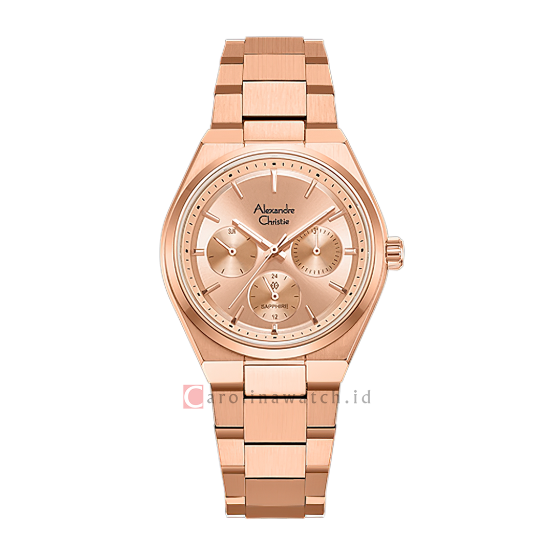 Jam Tangan Alexandre Christie Classic Steel AC 8697 BFBRGLN Women Rose Gold Dial Rose Gold Stainless Steel Strap