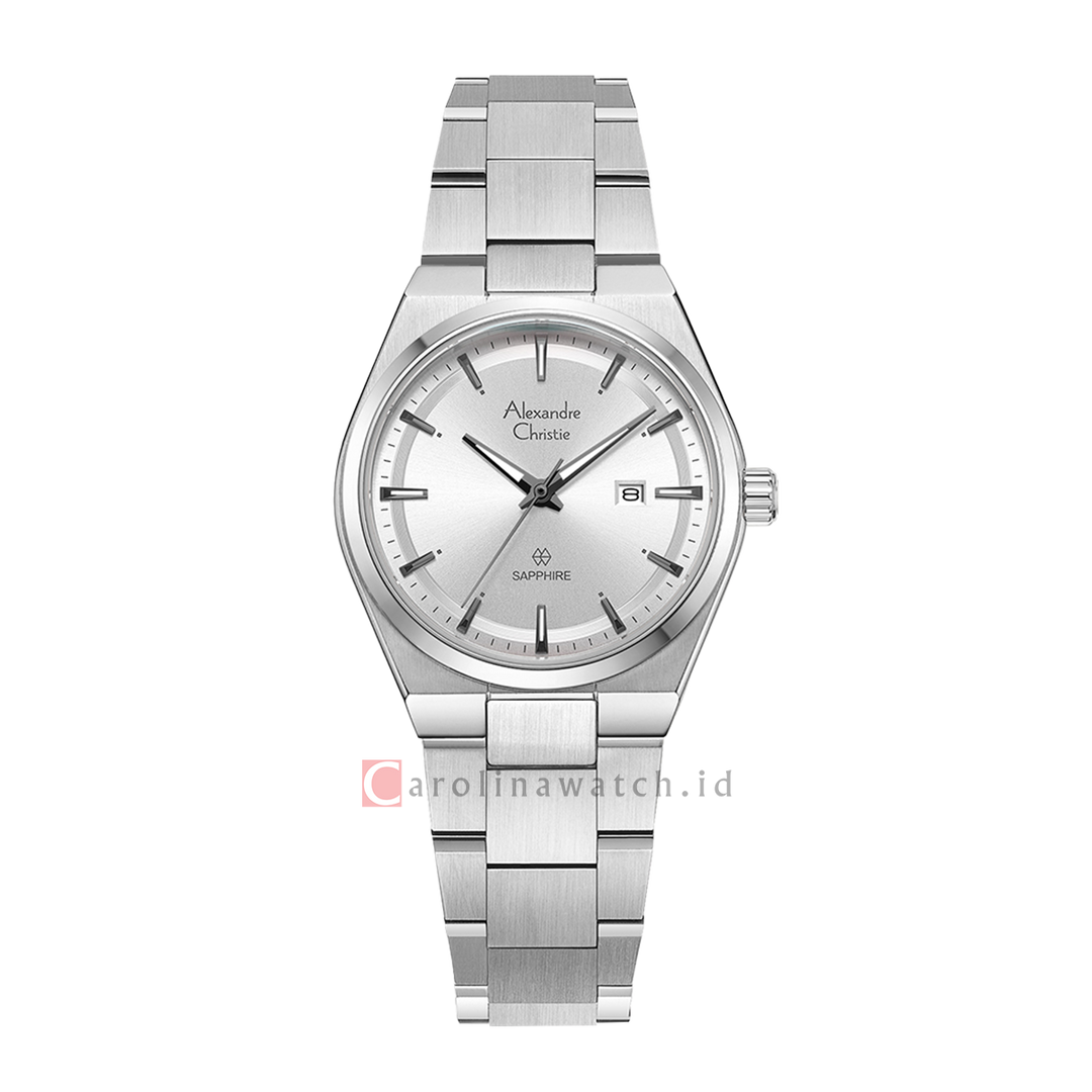 Jam Tangan Alexandre Christie Classic Steel AC 8697 LDBSSSL Women Silver Dial Stainless Steel Strap