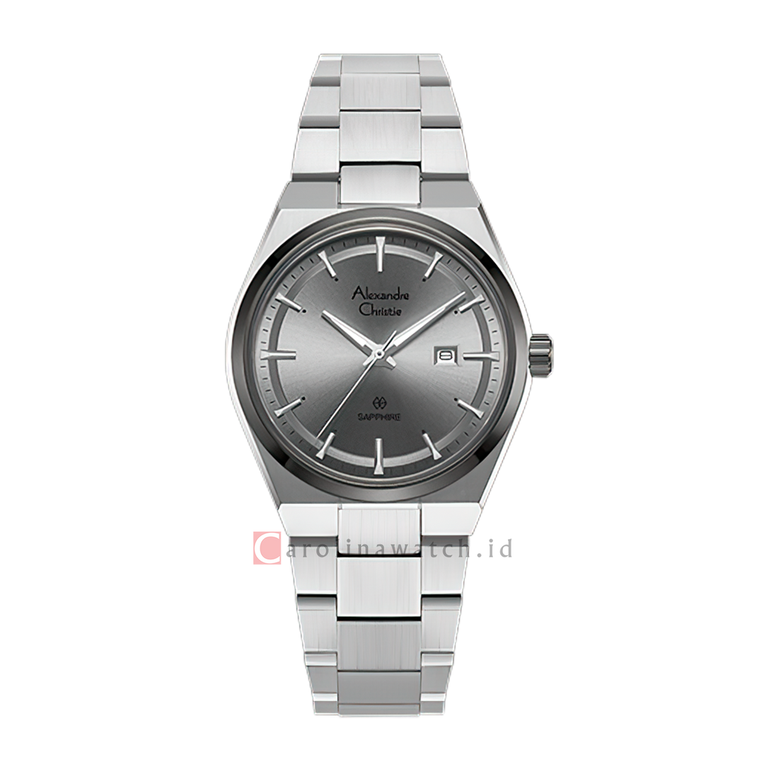 Jam Tangan Wanita Alexandre Christie Classic Steel AC 8697 LDBTEGR Gray Dial Silver Stainless Steel Strap