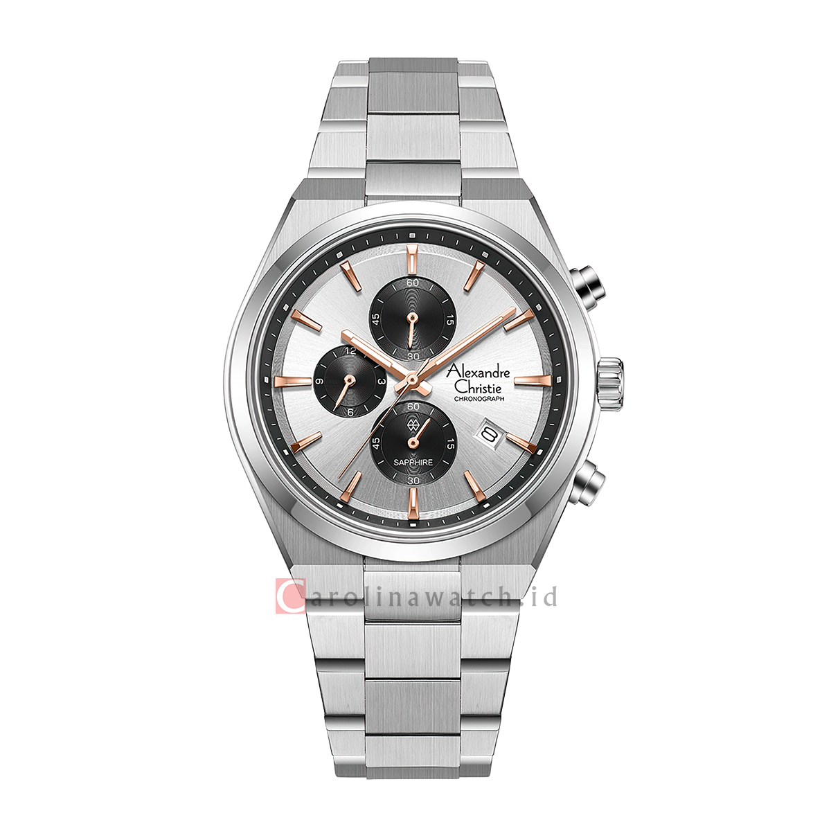 Jam Tangan Alexandre Christie Chronograph AC 8697 MCBSSSLRG Men Silver ...