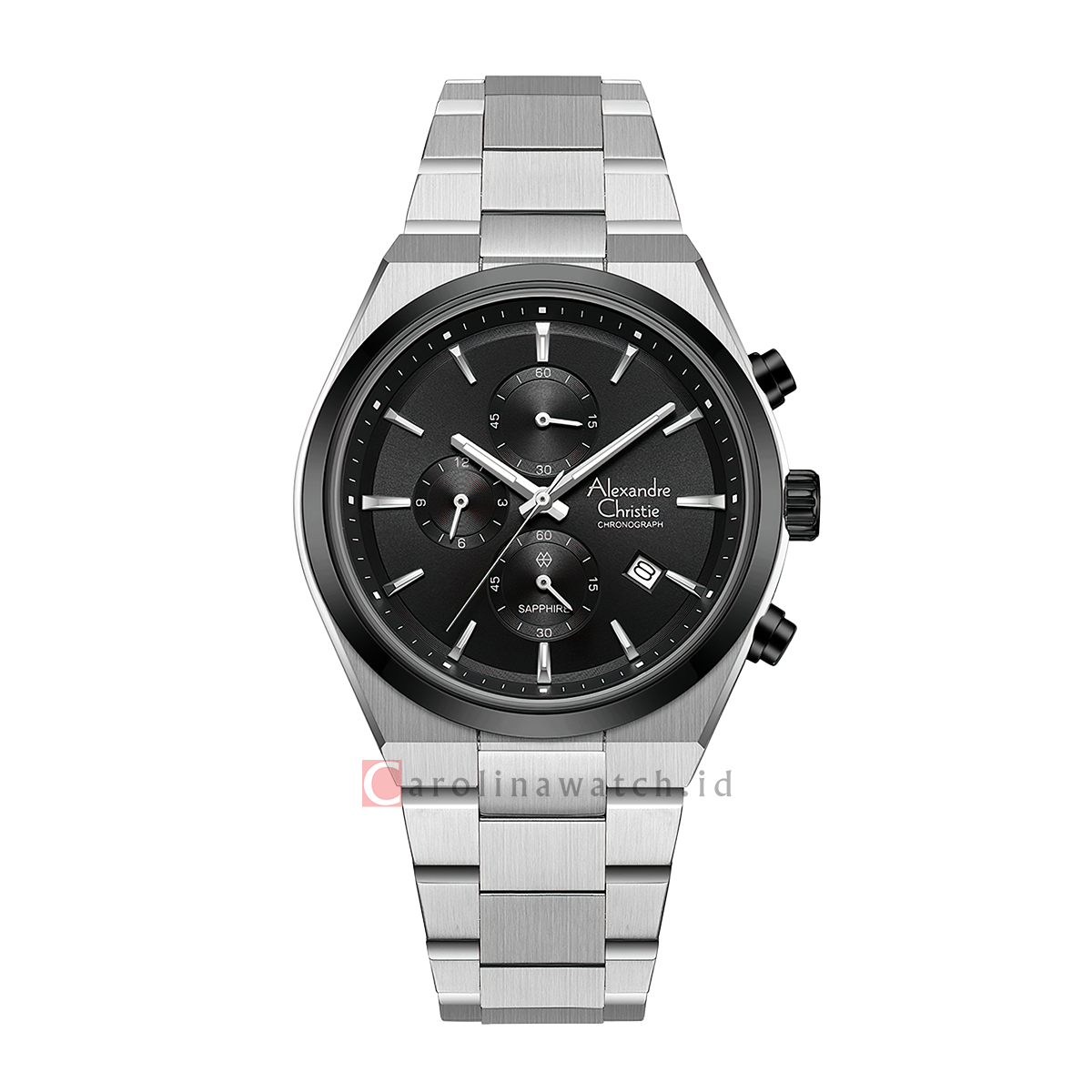 Jam Tangan Alexandre Christie Chronograph AC 8697 MCBTBBA Men Black Di ...