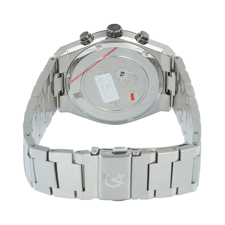 Jam Tangan Alexandre Christie Chronograph AC 8697 MCBTEGR Men Grey Dial Stainless Steel Strap