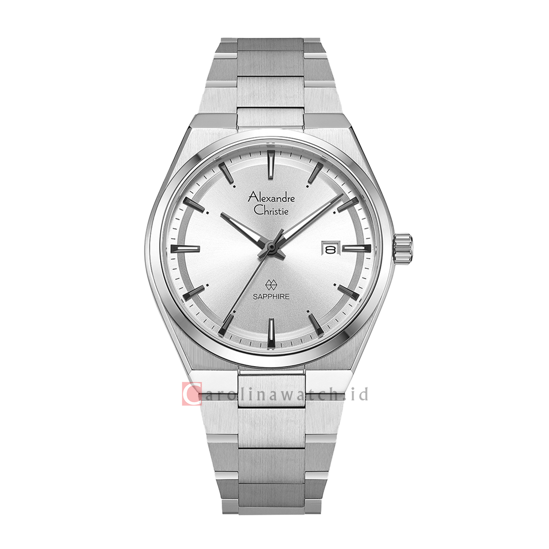 Jam Tangan Alexandre Christie Classic Steel AC 8697 MDBSSSL Men Silver Dial Stainless Steel Strap