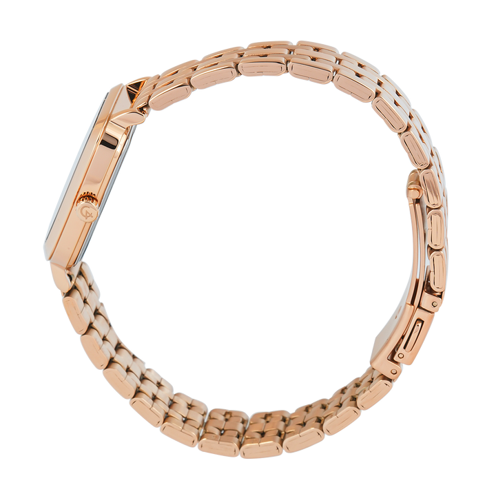 Jam Tangan Alexandre Christie Classic Steel AC 8699 LHBRGLN2 Women Gold Dial Rose Gold Stainless Steel Strap