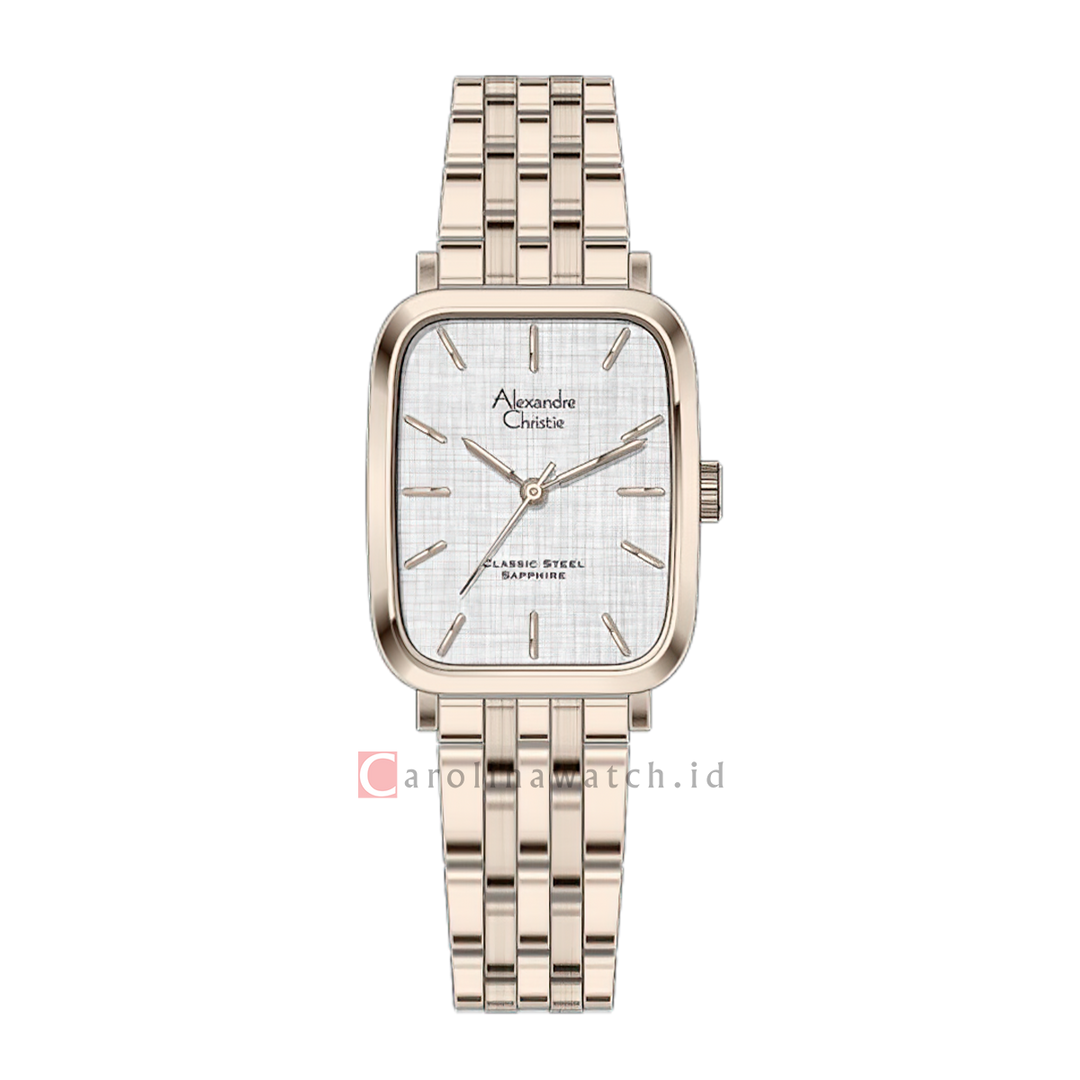 Jam Tangan Alexandre Christie Classic Steel AC 8699 LHBRGSL1 Women Silver Dial Gold Stainless Steel Strap