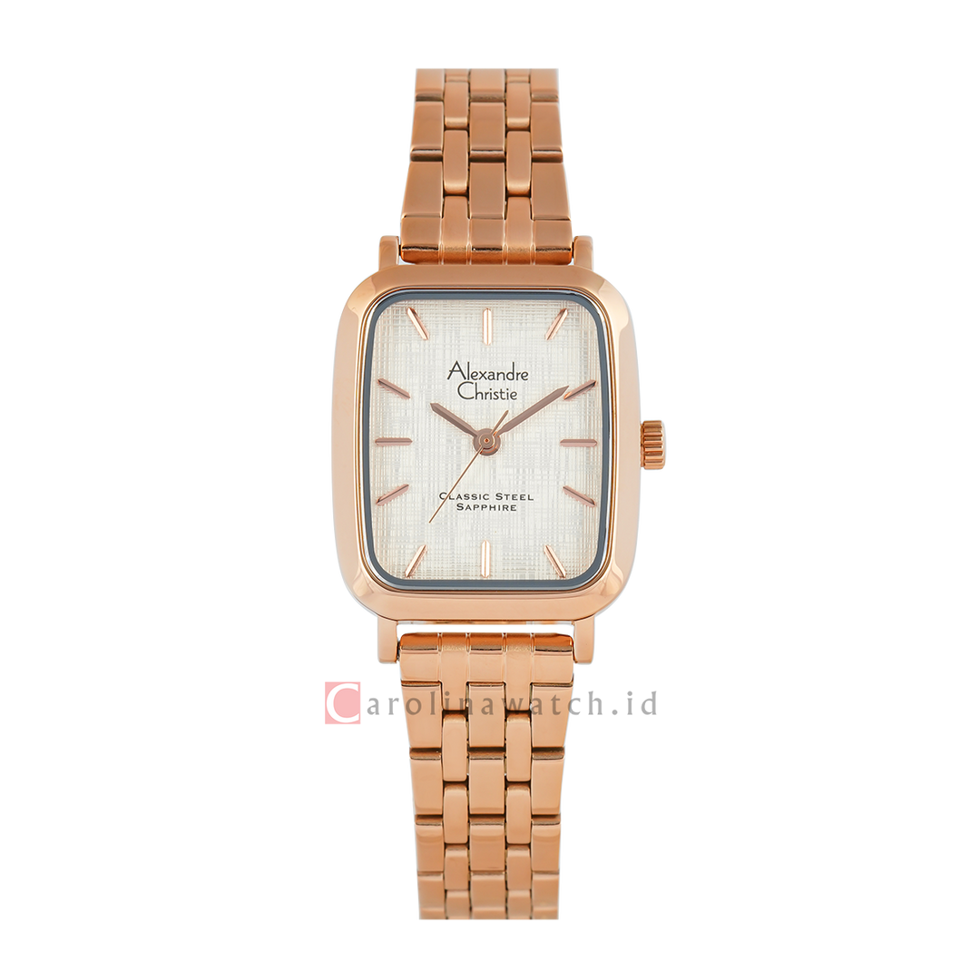 Jam Tangan Alexandre Christie Classic Steel AC 8699 LHBRGSL1 Women Silver Dial Rose Gold Stainless Steel Strap