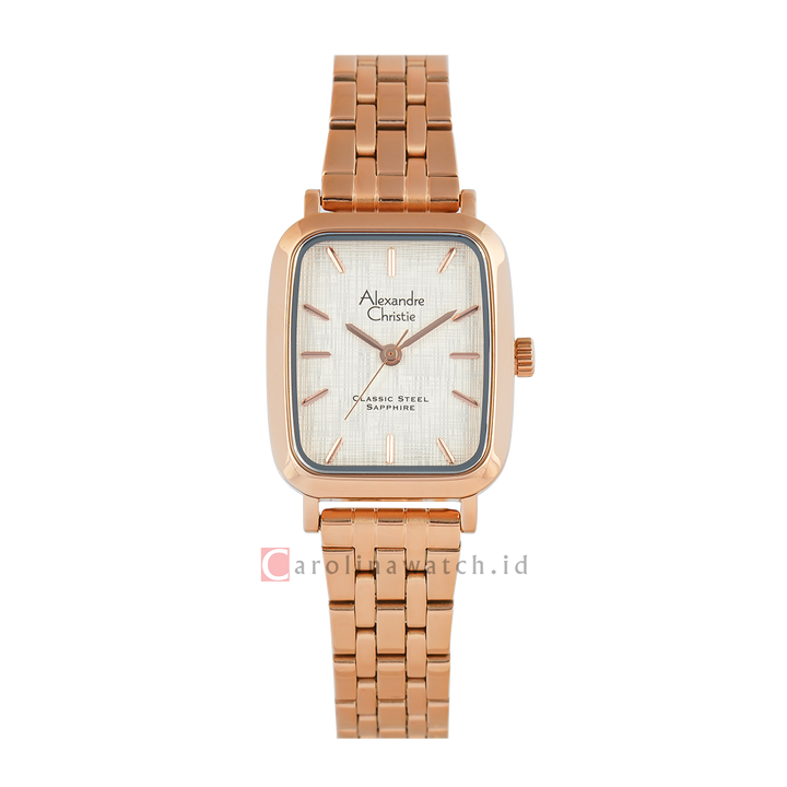 Jam Tangan Alexandre Christie Classic Steel AC 8699 LHBRGSL1 Women Silver Dial Rose Gold Stainless Steel Strap