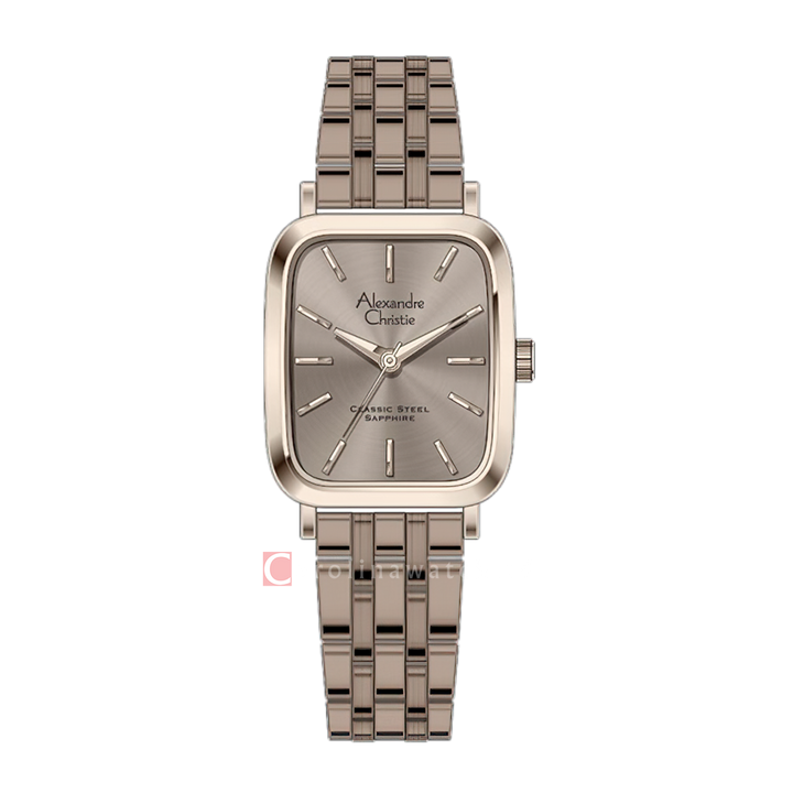 Jam Tangan Alexandre Christie Classic Steel AC 8699 LHBROBO2 Women Analog Dial Brown Stainless Steel Strap