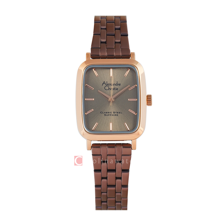 Jam Tangan Alexandre Christie Classic Steel AC 8699 LHBROBO2 Women Analog Dial Brown Stainless Steel Strap