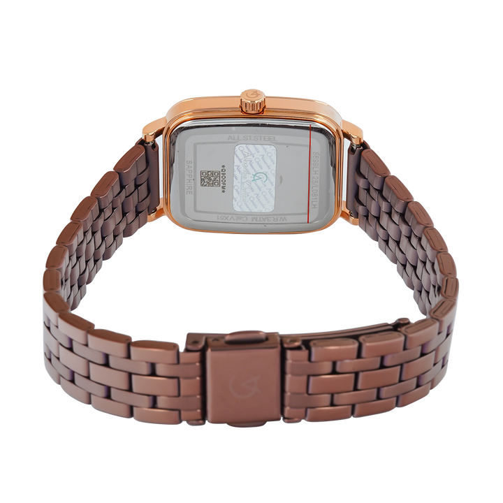 Jam Tangan Alexandre Christie Classic Steel AC 8699 LHBROBO2 Women Analog Dial Brown Stainless Steel Strap