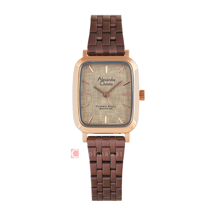 Jam Tangan Alexandre Christie Classic Steel AC 8699 LHBROLG1 Women Analog Dial Brown Stainless Steel Strap