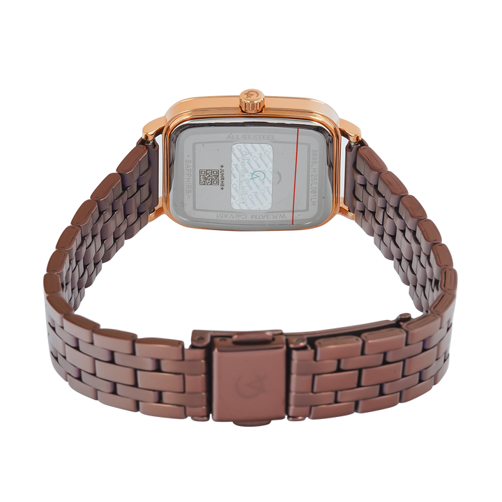 Jam Tangan Alexandre Christie Classic Steel AC 8699 LHBROLG1 Women Analog Dial Brown Stainless Steel Strap