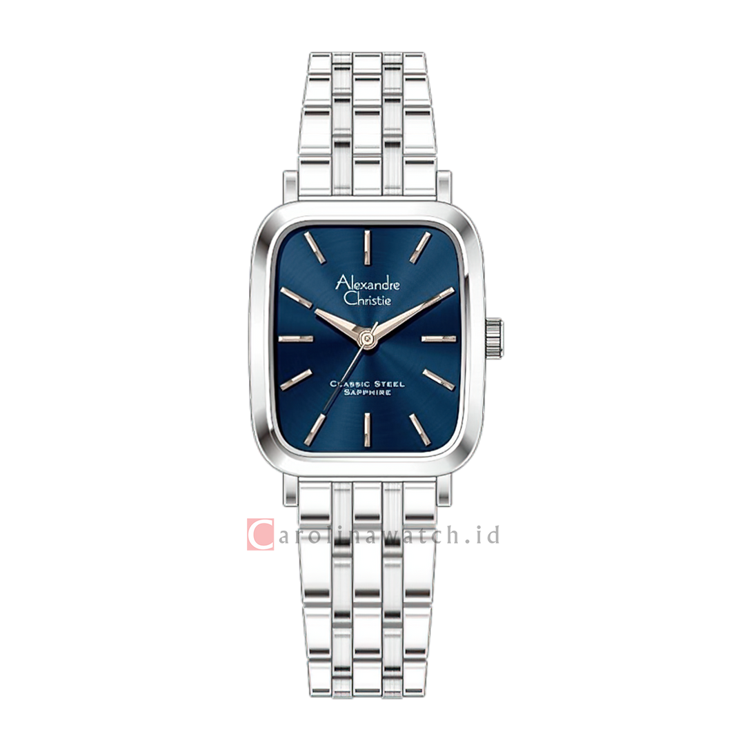 Jam Tangan Alexandre Christie Classic Steel AC 8699 LHBSSBURG2 Women Blue Dial tainless Steel Strap