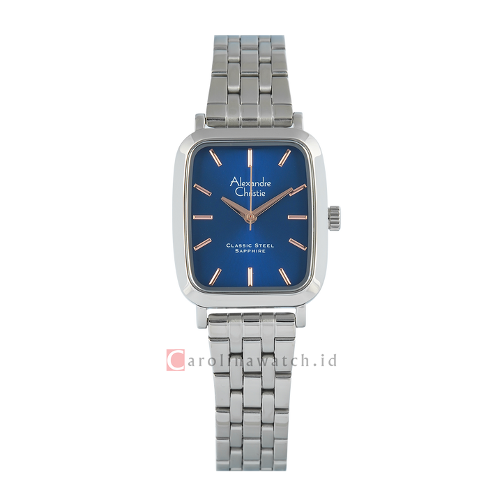 Jam Tangan Alexandre Christie Classic Steel AC 8699 LHBSSBURG2 Women Blue Dial tainless Steel Strap