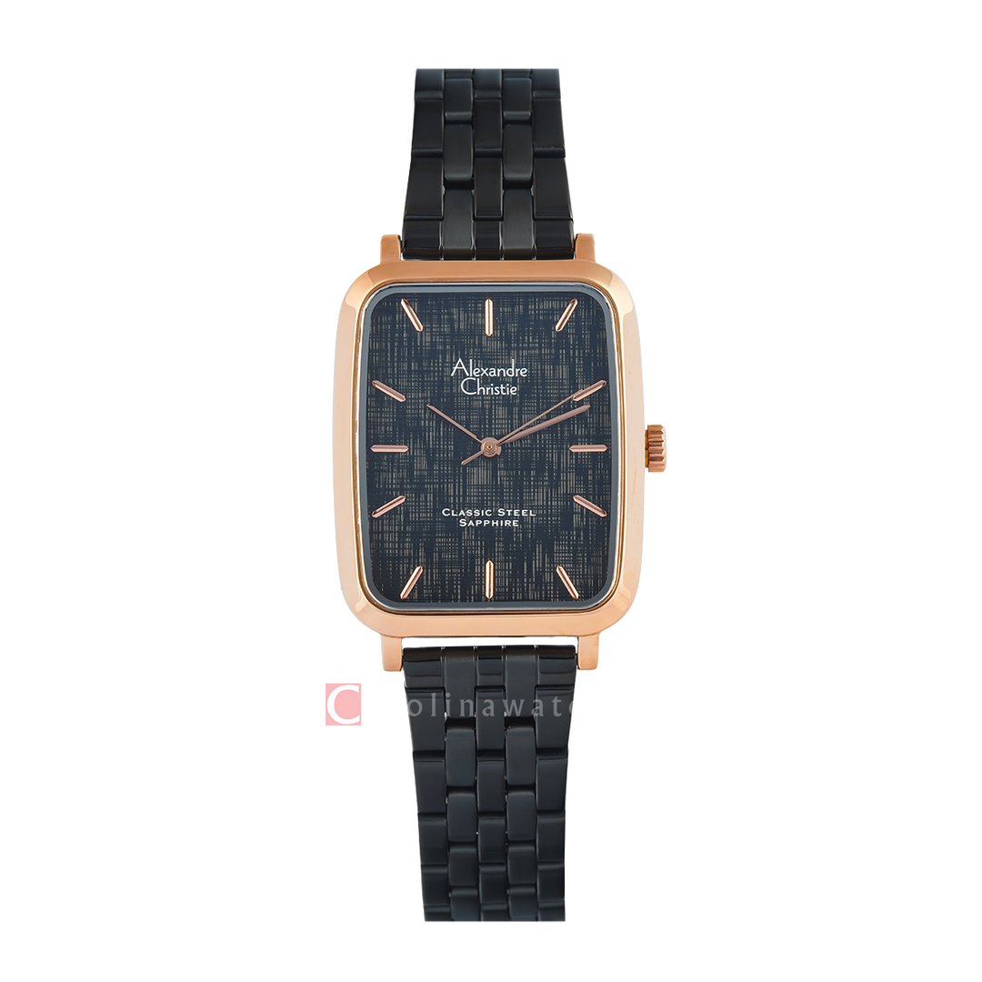 Jam Tangan Alexandre Christie Classic Steel AC 8699 MHBBRBA1 Men Black Dial Black Stainless Steel Strap