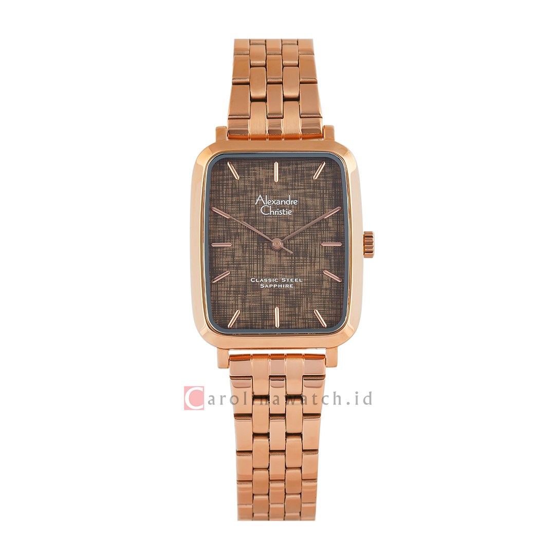 Jam Tangan Alexandre Christie Classic Steel AC 8699 MHBRGBO1 Men Brown Dial Gold Stainless Steel Strap