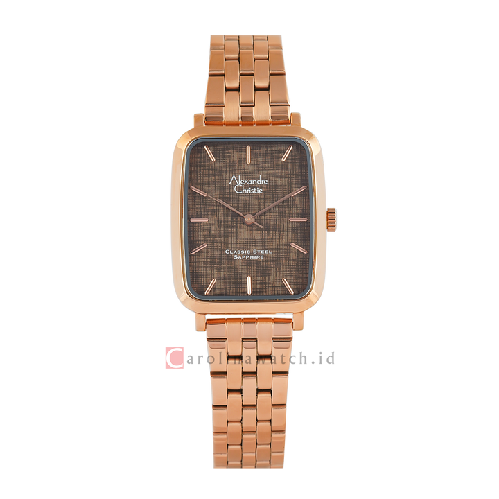 Jam Tangan Alexandre Christie Classic Steel AC 8699 MHBRGBO1 Men Brown Dial Gold Stainless Steel Strap