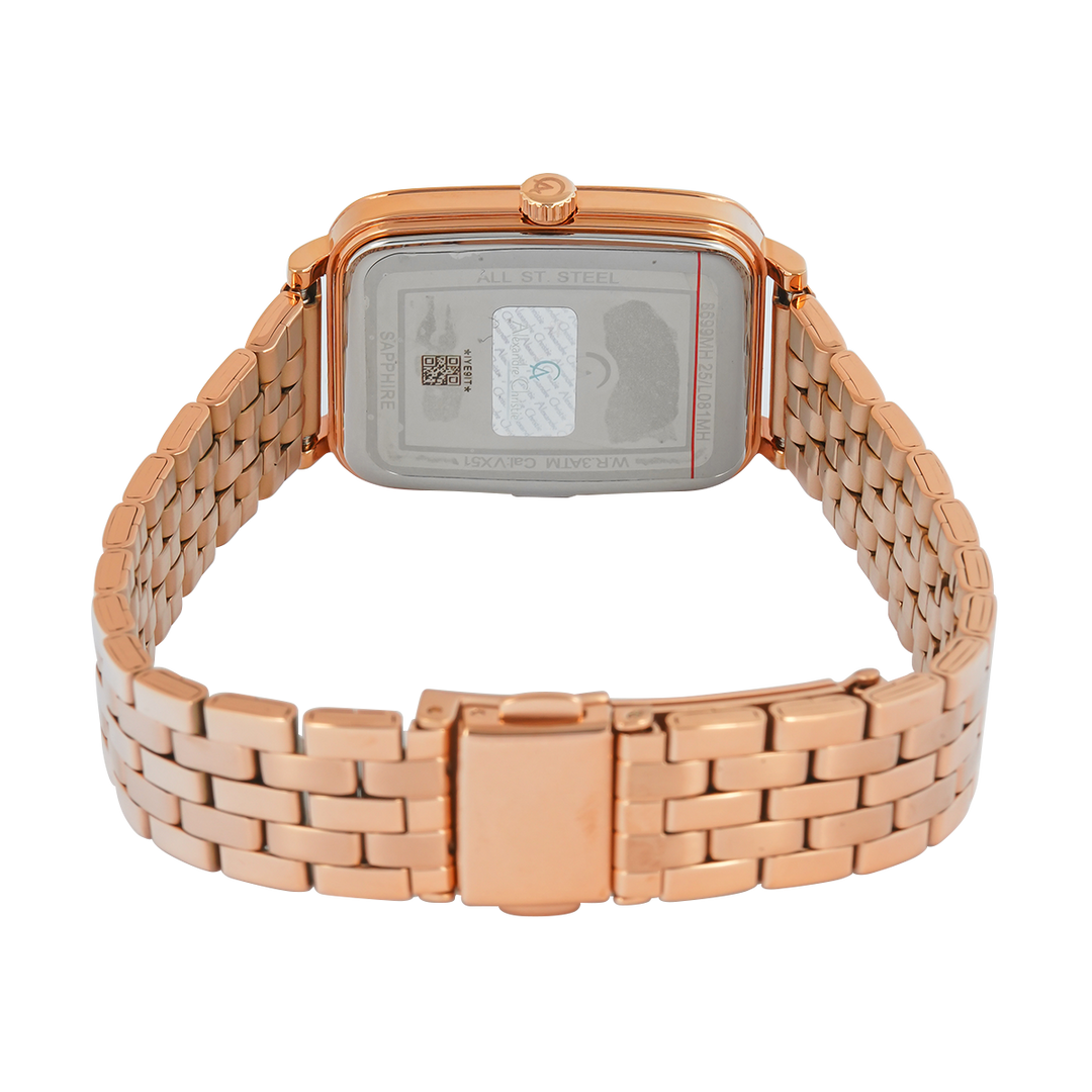 Jam Tangan Alexandre Christie Classic Steel AC 8699 MHBRGBO1 Men Brown Dial Gold Stainless Steel Strap