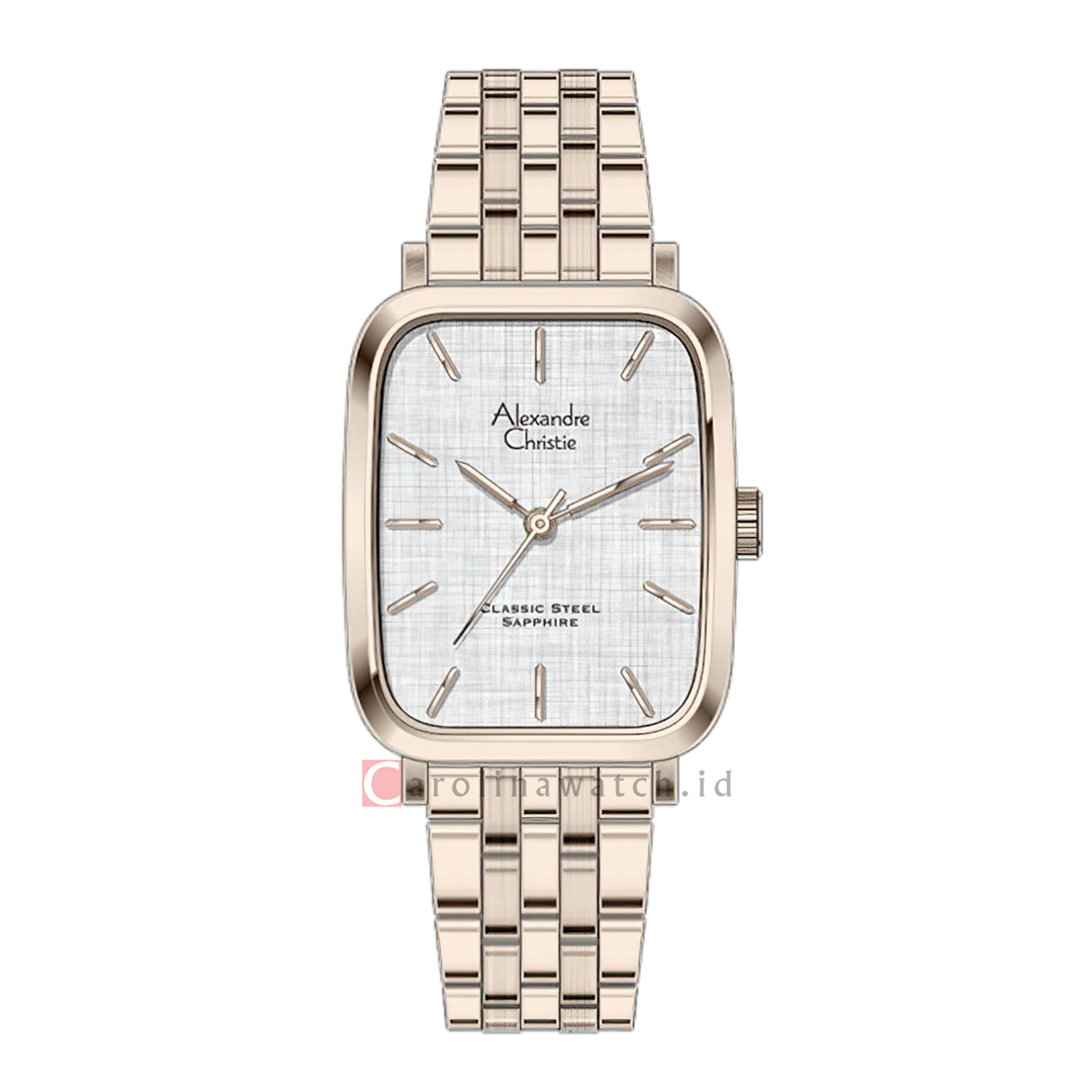 Jam Tangan Alexandre Christie Classic Steel AC 8699 MHBRGSL1 Men Silver White Dial Gold Stainless Steel Strap