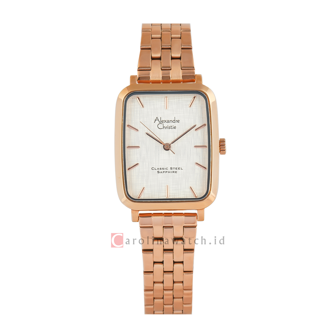 Jam Tangan Alexandre Christie Classic Steel AC 8699 MHBRGSL1 Men Silver White Dial Gold Stainless Steel Strap