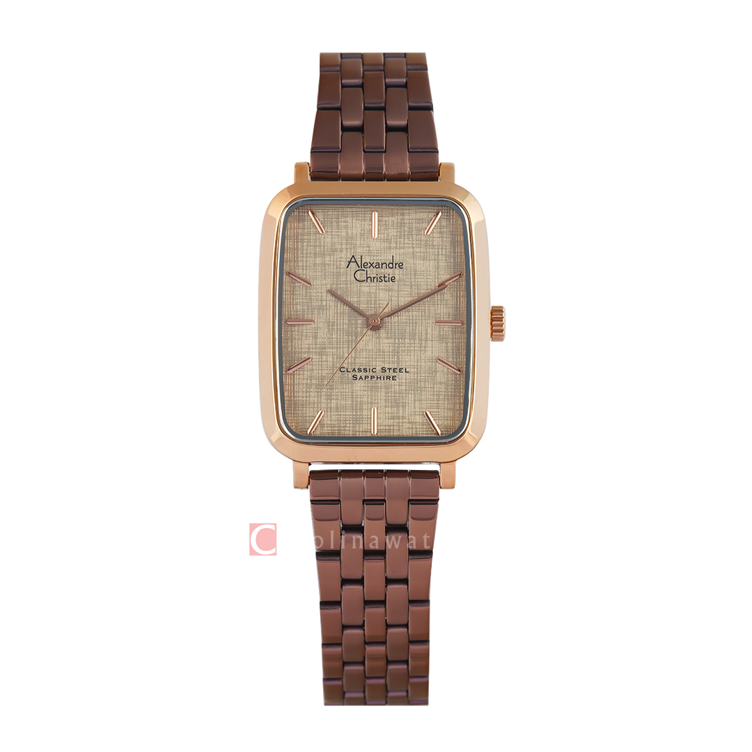 Jam Tangan Alexandre Christie Classic Steel AC 8699 MHBROLG1 Men Analog Dial Dial Brown Stainless Steel Strap