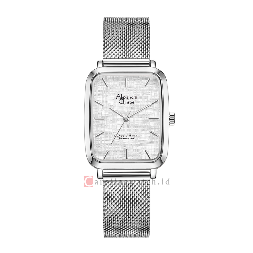 Jam Tangan Alexandre Christie Classic Steel AC 8699 MHBSSSL Men Silver Dial Mesh Stainless Steel Strap