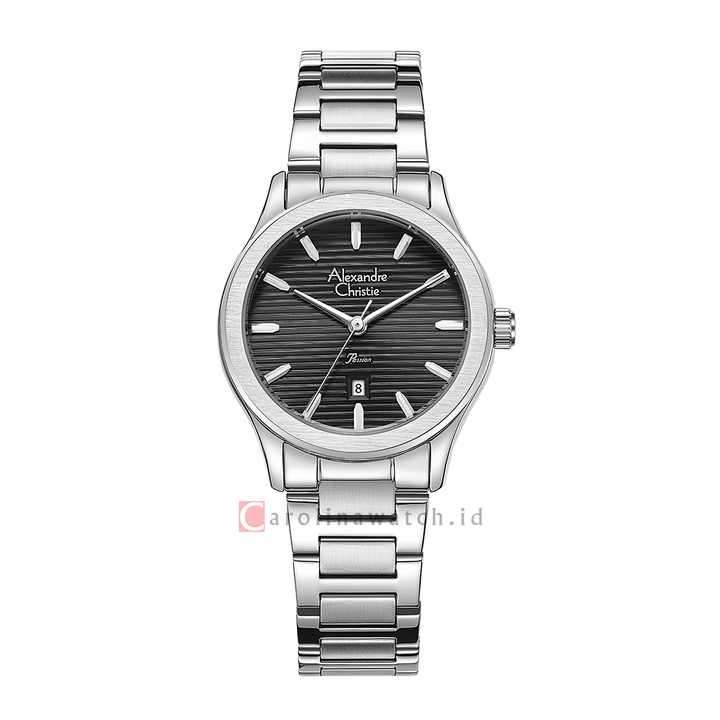 Jam Tangan Alexandre Christie Passion AC 8701 LDBSSBA Women Black Dial Stainless Steel Strap