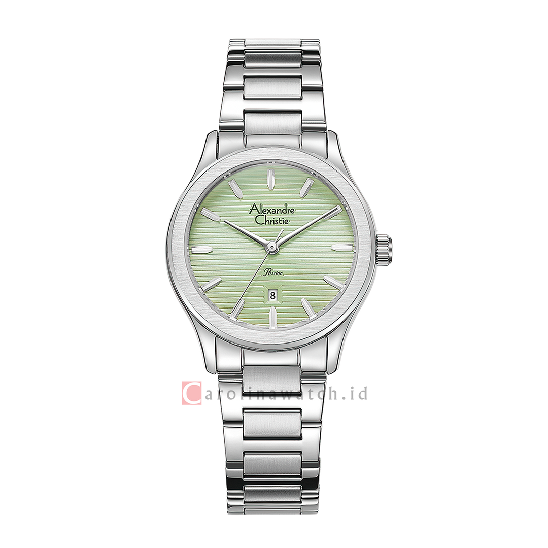 Jam Tangan Alexandre Christie Passion AC 8701 LDBSSLE Women Green Dial Stainless Steel Strap