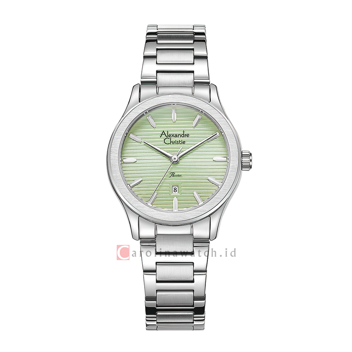 Jam Tangan Alexandre Christie Passion AC 8701 LDBSSLE Women Green Dial Stainless Steel Strap