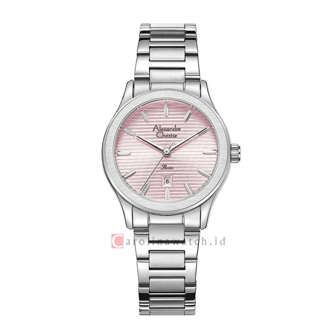 Jam Tangan Alexandre Christie Passion AC 8701 LDBSSPN Women Pink Dial Stainless Steel Strap