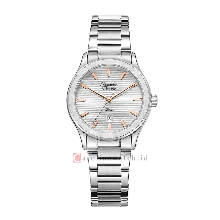 Jam Tangan Alexandre Christie Passion AC 8701 LDBSSSLRG Women Silver Dial Stainless Steel Strap