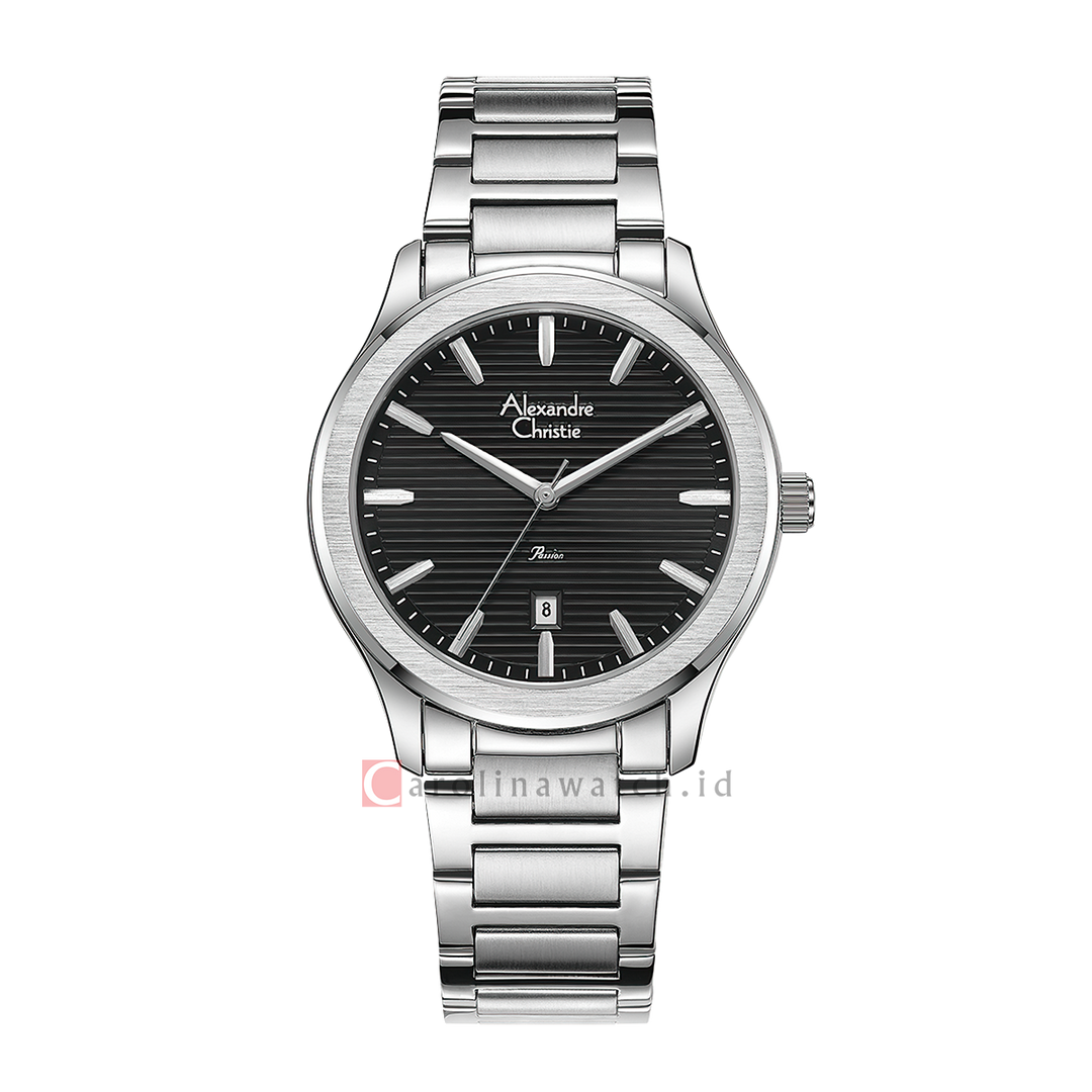 Jam Tangan Alexandre Christie Passion AC 8701 MDBSSBA Men Black Dial Stainless Steel Strap
