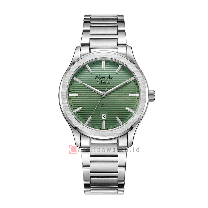Jam Tangan Alexandre Christie Passion AC 8701 MDBSSGN Men Green Dial Stainless Steel Strap
