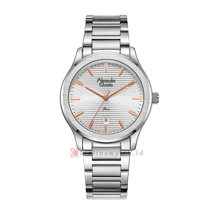 Jam Tangan Alexandre Christie Passion AC 8701 MDBSSSLRG Men Silver Dial Stainless Steel Strap