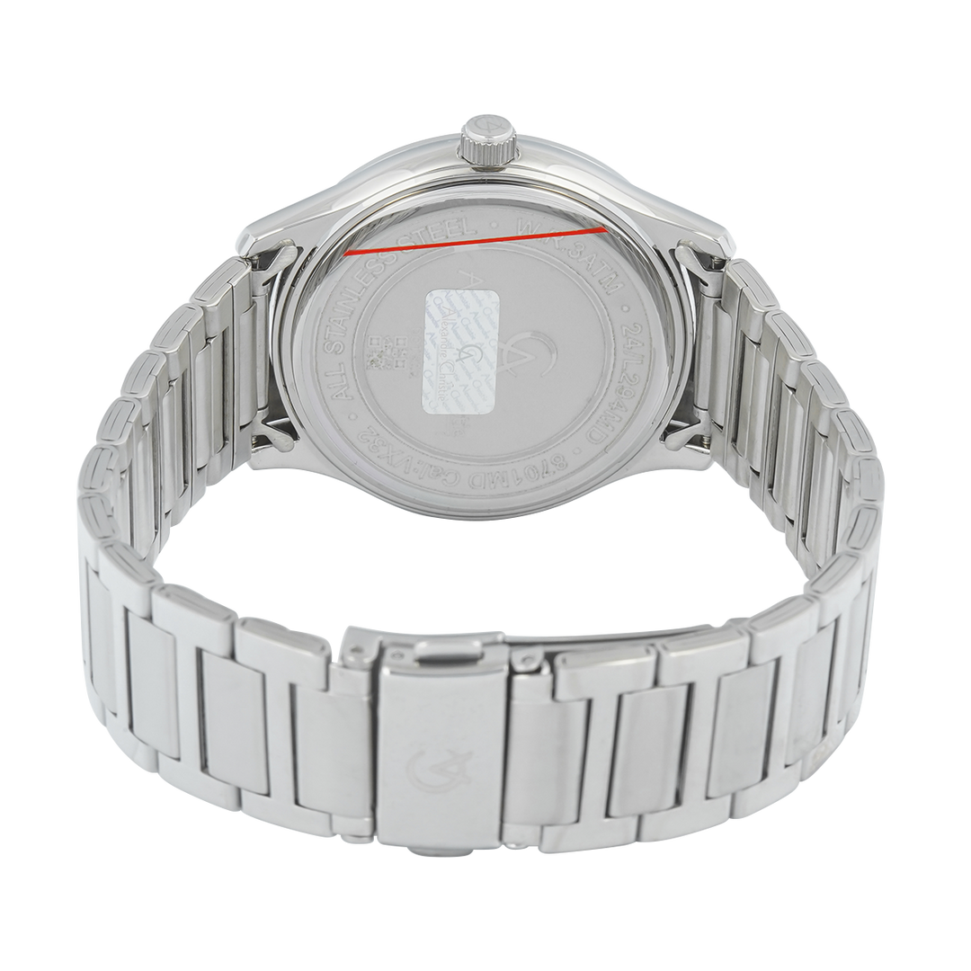 Jam Tangan Alexandre Christie Passion AC 8701 MDBSSSLRG Men Silver Dial Stainless Steel Strap
