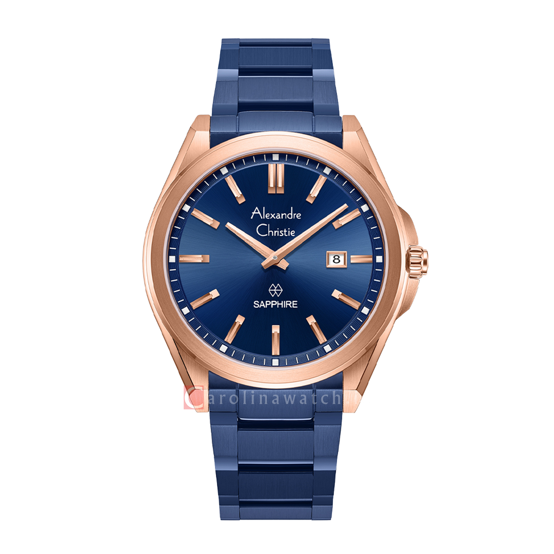 Jam Tangan Alexandre Christie AC 8705 MDBURBU Men Blue Dial Blue Stainless Steel Strap