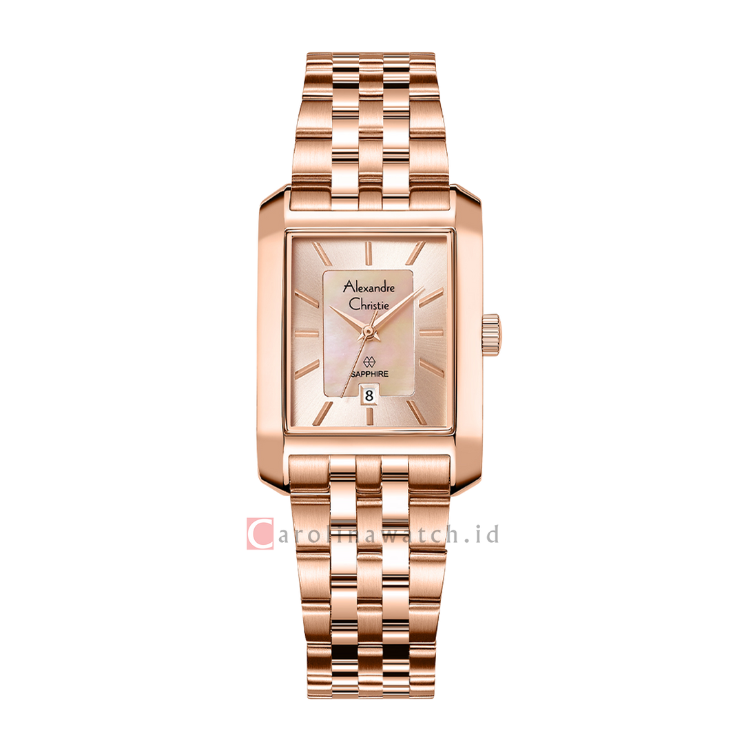 Jam Tangan Alexandre Christie AC 8706 LDBRGMD Women Rose Gold Dial Rose Gold Stainless Steel Strap