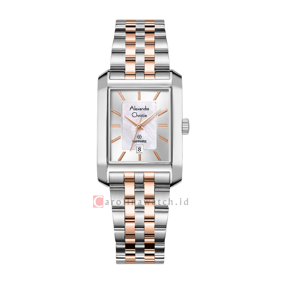 Jam Tangan Alexandre Christie AC 8706 LDBTRMS Women Silver Dial Dual Tone Stainless Steel Strap