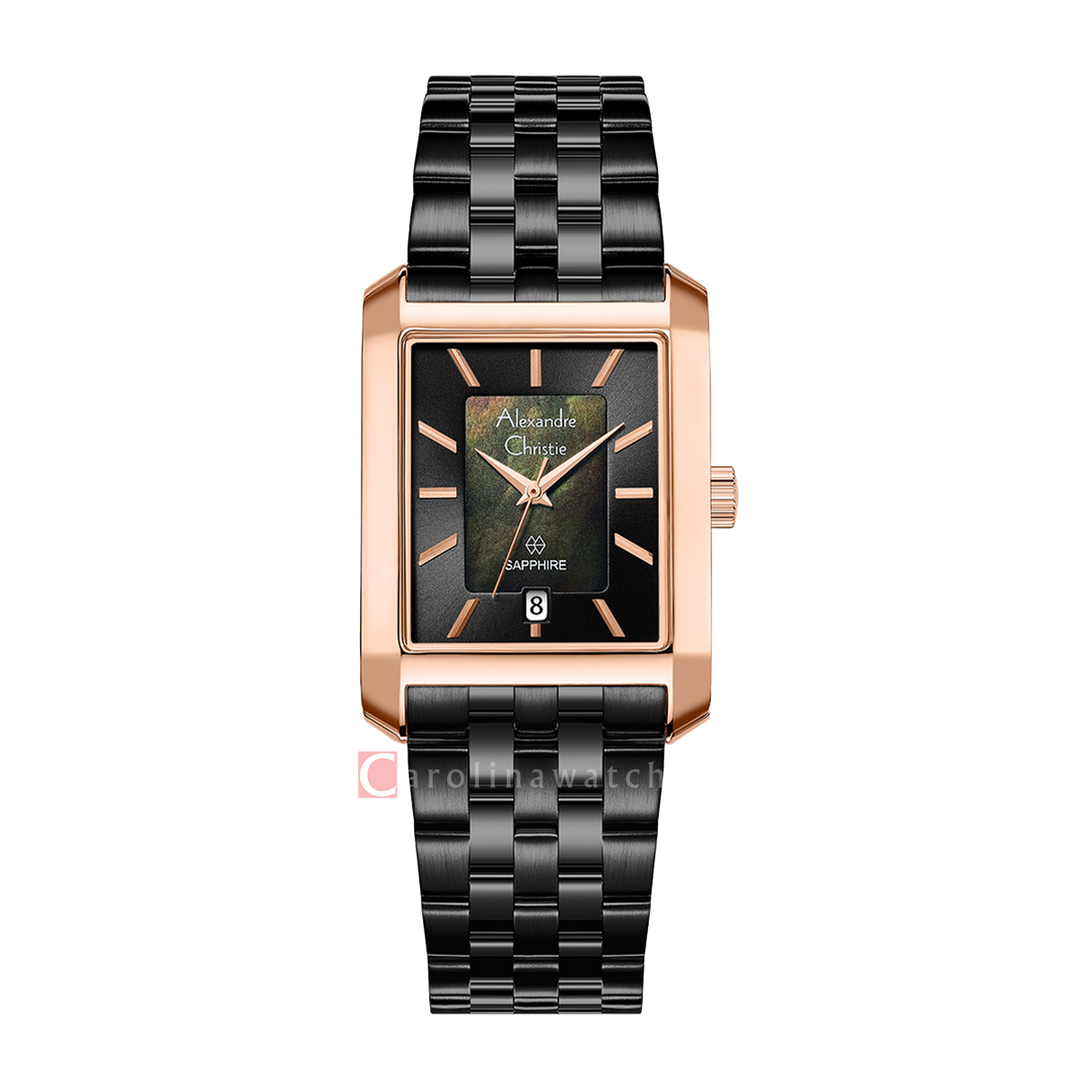 Jam Tangan Alexandre Christie AC 8706 MDBBRMA Men Black Dial Black Stainless Steel Strap