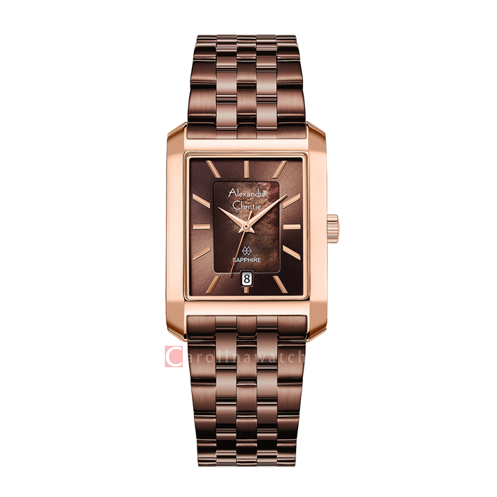 Jam Tangan Alexandre Christie AC 8706 MDBROMO Men Brown Dial Brown Stainless Steel Strap
