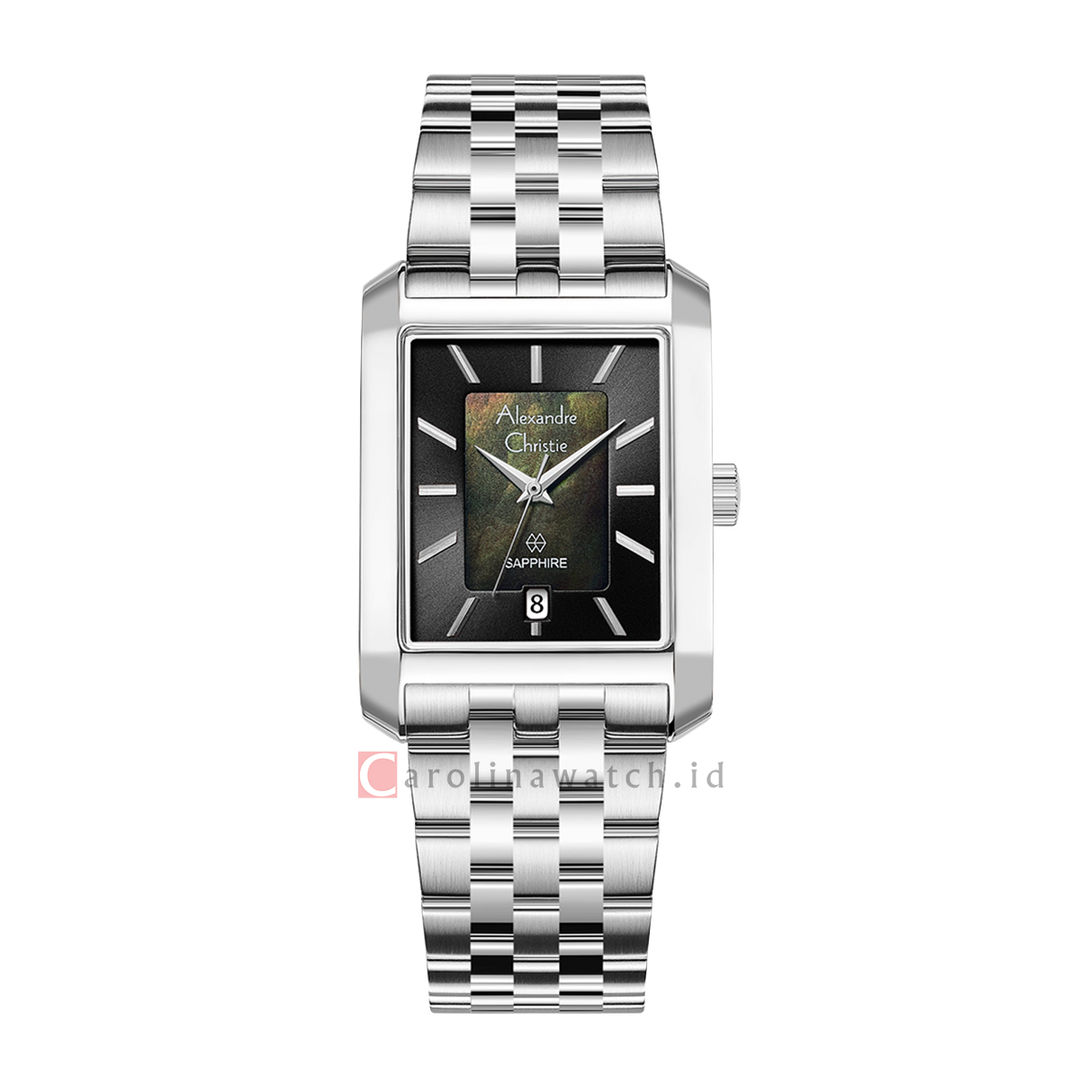 Jam Tangan Alexandre Christie AC 8706 MDBSSMA Men Black Dial Stainless Steel Strap