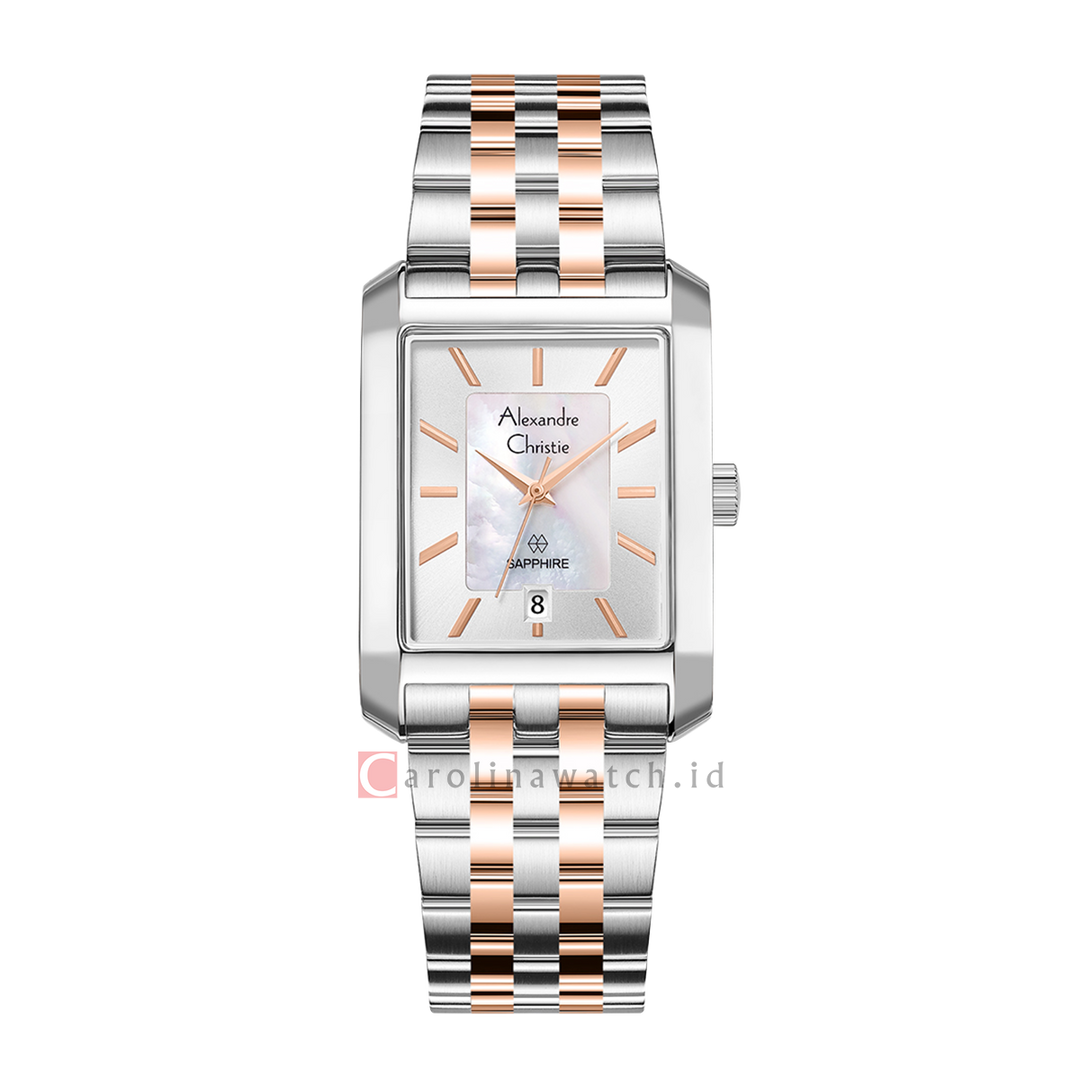 Jam Tangan Alexandre Christie AC 8706 MDBTRMS Men Silver Dial Dual Tone Stainless Steel Strap