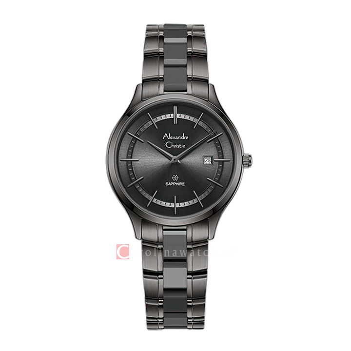 Jam Tangan Alexandre Christie AC 8707 LDBIGDG Sapphire Women Analog Dial Dual Tone Stainless Steel Strap