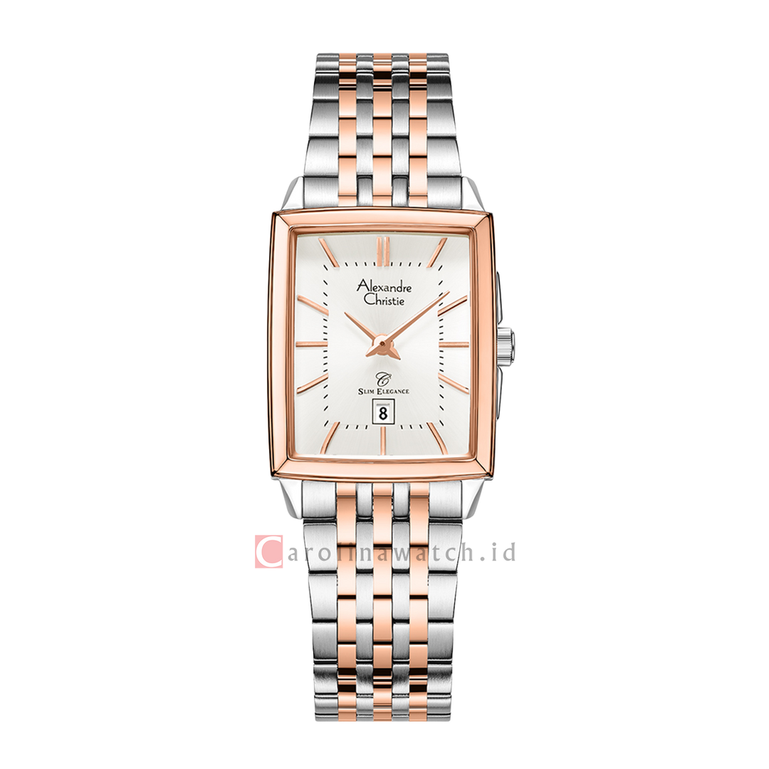 Jam Tangan Alexandre Christie Slim Elegance AC 8708 LDBTRSL Women Silver Dial Dual Tone Stainless Steel Strap