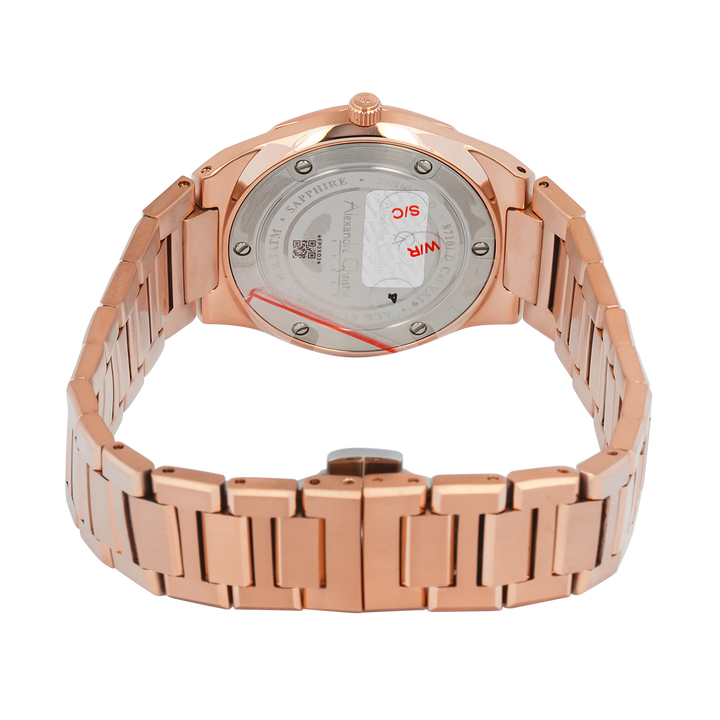 Jam Tangan Alexandre Christie AC 8710 LDBRGSLSG Sapphire Women White Dial Rose Gold Stainless Steel Strap