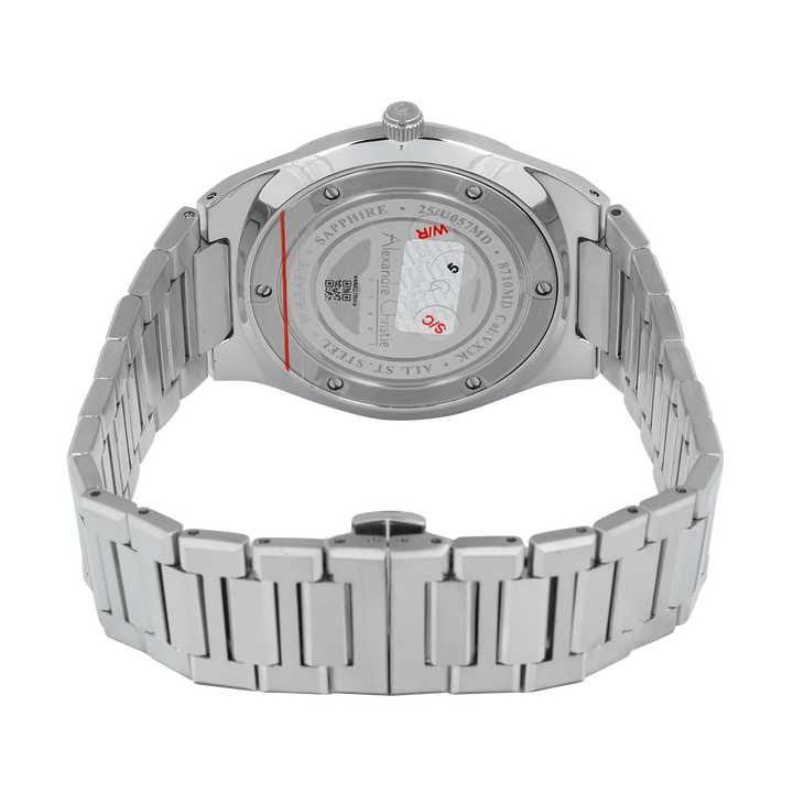 Jam Tangan Alexandre Christie AC 8710 MDBSSDGSG Sapphire Men Black Dial Stainless Steel Strap