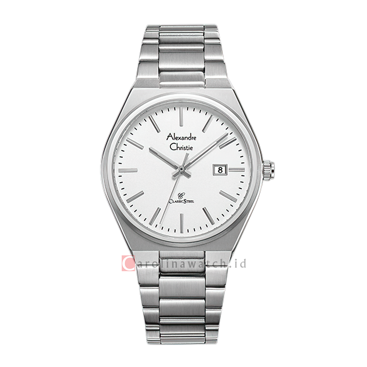 Jam Tangan Alexandre Christie AC 8713 MDFSSSL Men Silver White Dial St ...