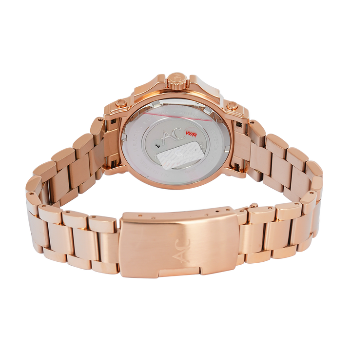 Jam Tangan Alexandre Christie Collection AC 9205 BFBRGDKDR Women Pink Dial Rose Gold Stainless Steel Strap